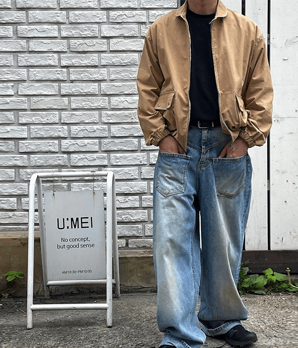 UMEI 포인트 워싱 데님팬츠(2color)